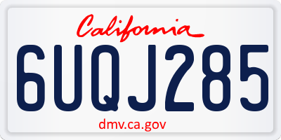 CA license plate 6UQJ285