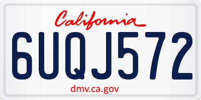 CA license plate 6UQJ572