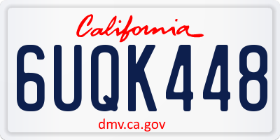 CA license plate 6UQK448