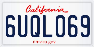 CA license plate 6UQL069