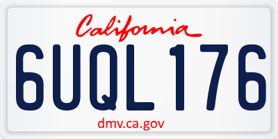 CA license plate 6UQL176