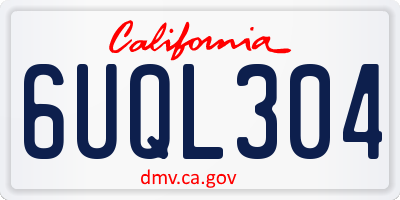 CA license plate 6UQL304