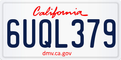 CA license plate 6UQL379