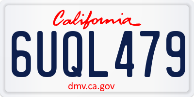 CA license plate 6UQL479
