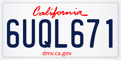CA license plate 6UQL671