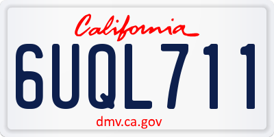 CA license plate 6UQL711