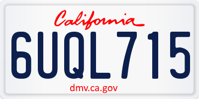 CA license plate 6UQL715