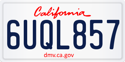 CA license plate 6UQL857