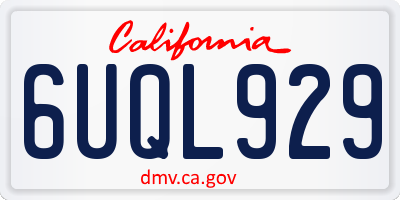 CA license plate 6UQL929