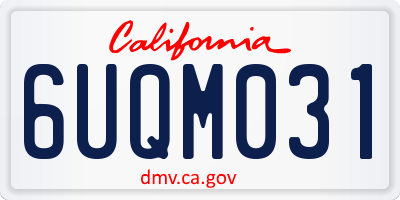 CA license plate 6UQM031