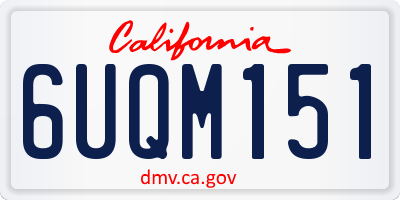 CA license plate 6UQM151