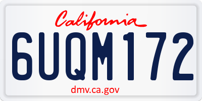 CA license plate 6UQM172