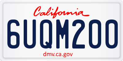 CA license plate 6UQM200