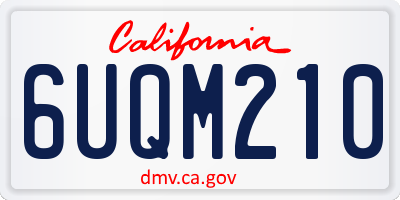 CA license plate 6UQM210