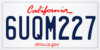 CA license plate 6UQM227