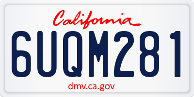 CA license plate 6UQM281