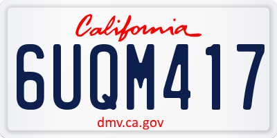 CA license plate 6UQM417