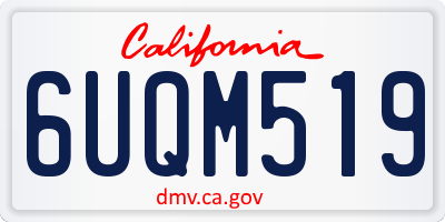 CA license plate 6UQM519