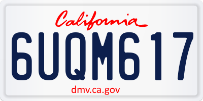 CA license plate 6UQM617