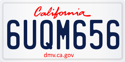 CA license plate 6UQM656