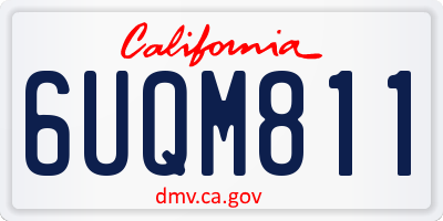 CA license plate 6UQM811