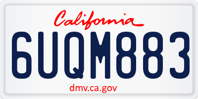 CA license plate 6UQM883