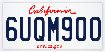 CA license plate 6UQM900