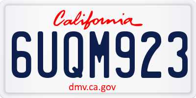 CA license plate 6UQM923