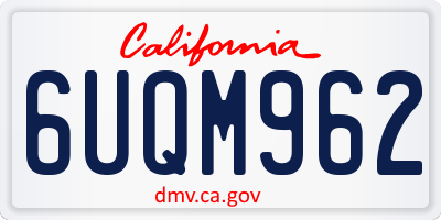 CA license plate 6UQM962