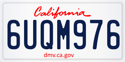 CA license plate 6UQM976