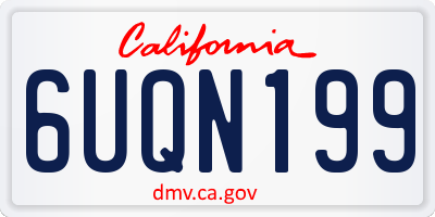 CA license plate 6UQN199