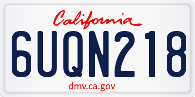 CA license plate 6UQN218