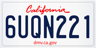 CA license plate 6UQN221