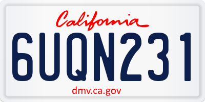 CA license plate 6UQN231