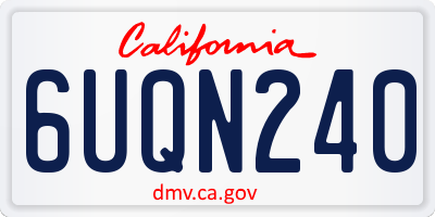 CA license plate 6UQN240