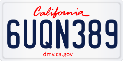 CA license plate 6UQN389