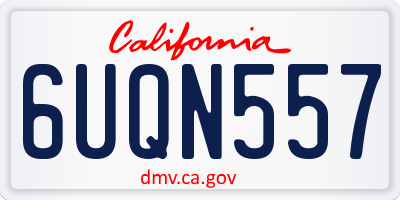 CA license plate 6UQN557