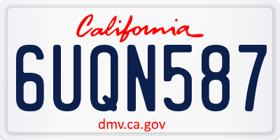 CA license plate 6UQN587