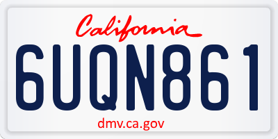 CA license plate 6UQN861