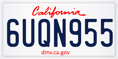 CA license plate 6UQN955