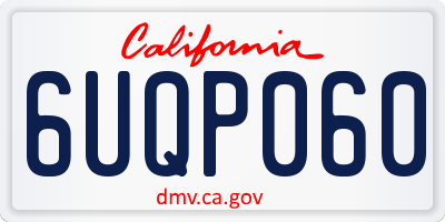 CA license plate 6UQP060