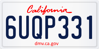 CA license plate 6UQP331