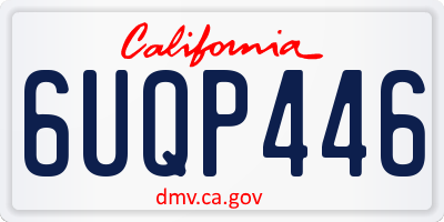 CA license plate 6UQP446