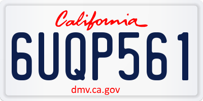 CA license plate 6UQP561
