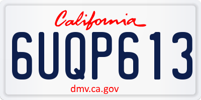 CA license plate 6UQP613