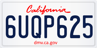 CA license plate 6UQP625