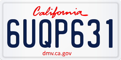 CA license plate 6UQP631