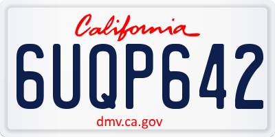 CA license plate 6UQP642