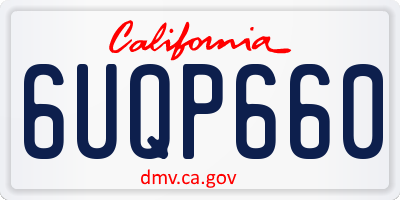 CA license plate 6UQP660