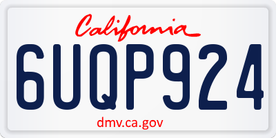 CA license plate 6UQP924